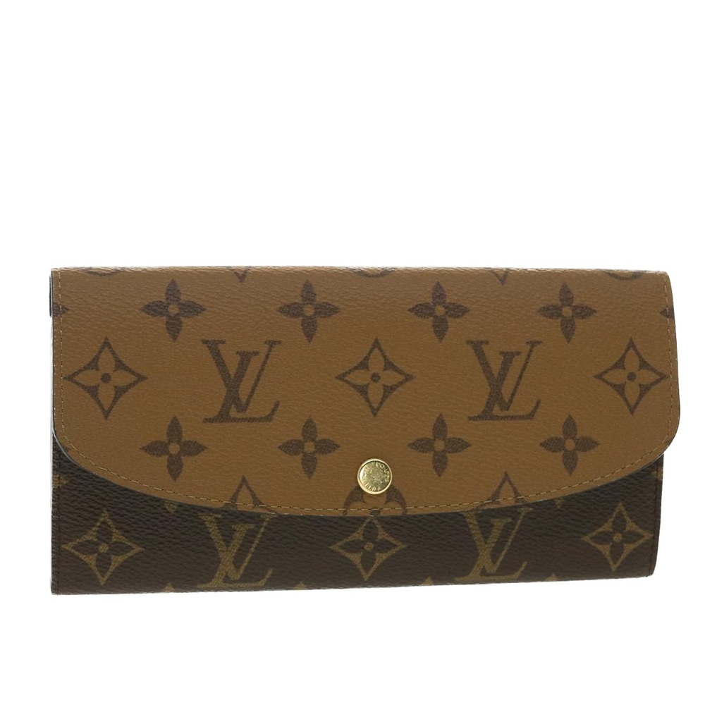 LOUIS VUITTON Monogram Reverse Portefeuille Emily Long Wallet M82157 Auth 40459A - Picture 1 of 16